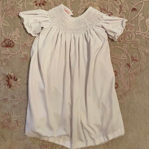 White smocked dress